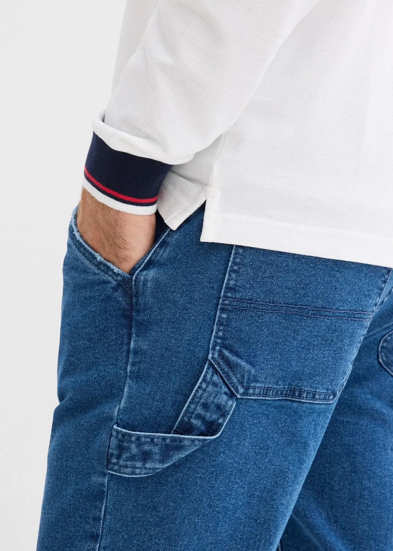 bonprix Jean charpentier loose à taille élastiquée, droit|Homme Jeans