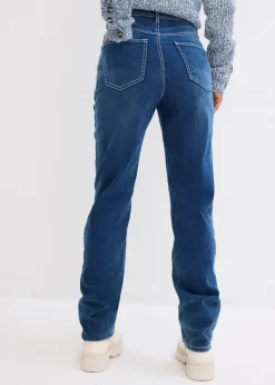 Femme bonprix Jeans|Jean chaud droit, taille haute