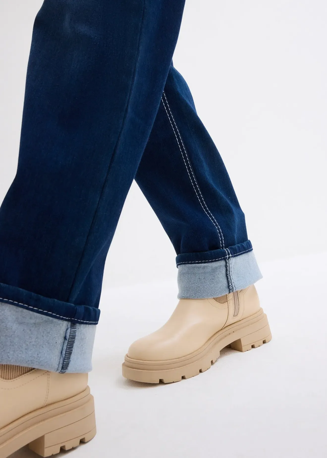 bonprix Jean chaud droit, taille haute|Femme Jeans