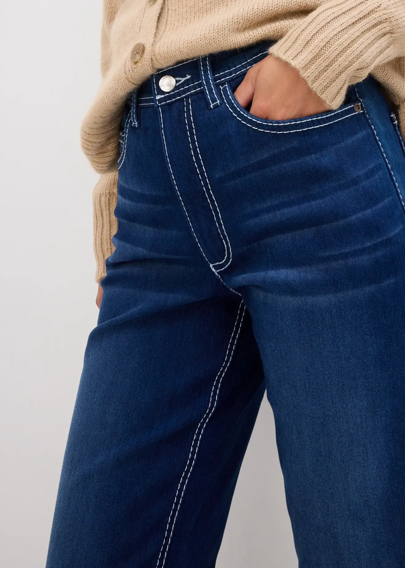 bonprix Jean chaud droit, taille haute|Femme Jeans