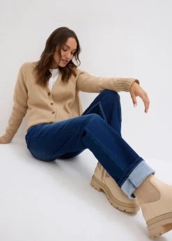 bonprix Jean chaud droit, taille haute|Femme Jeans