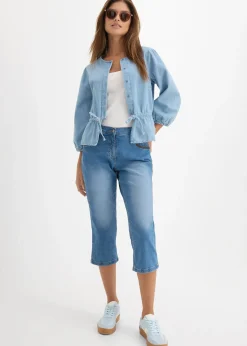 Femme bonprix Jeans|Jean corsaire slim, taille mi-haute