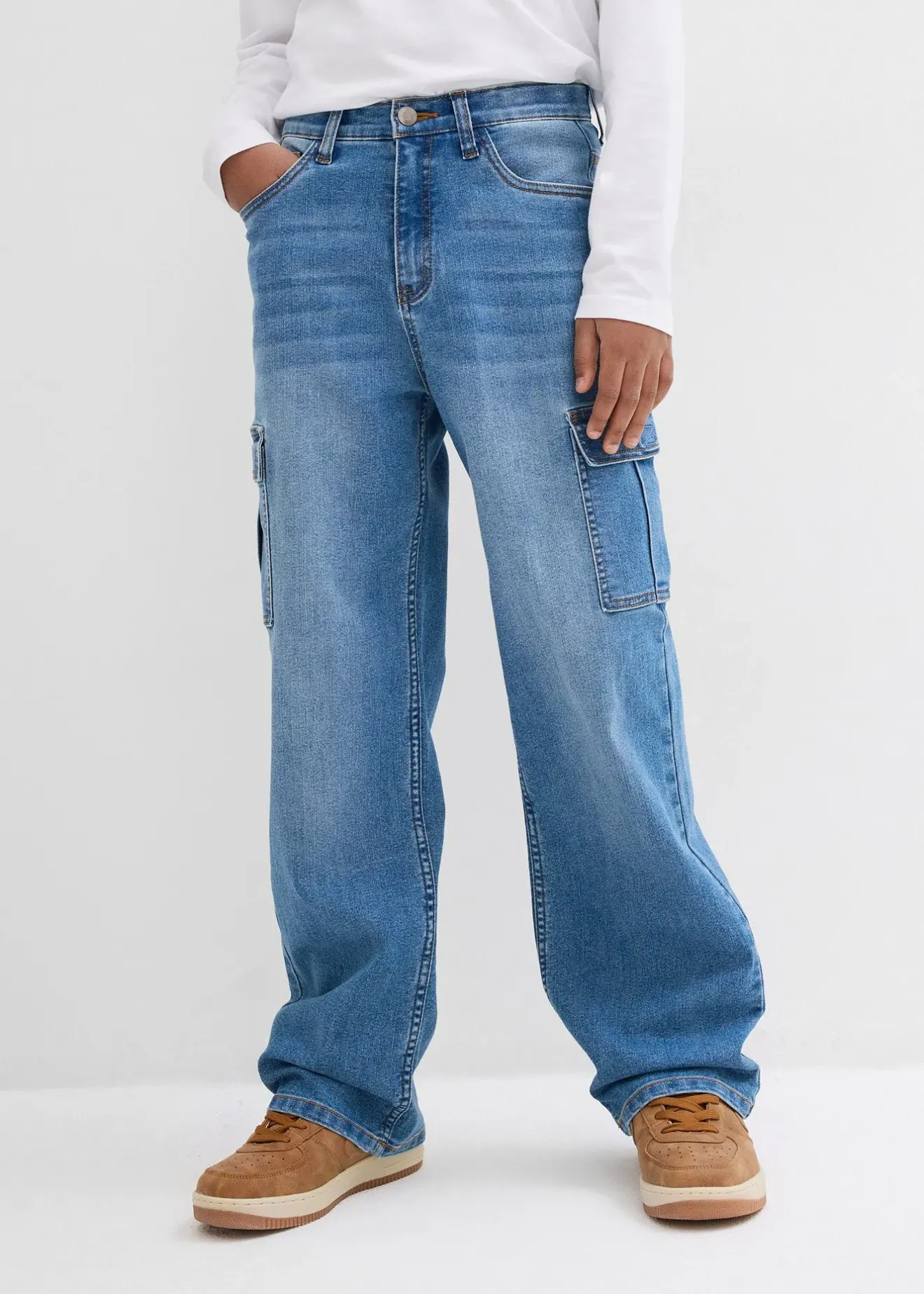 Enfant bonprix Vêtements Enfant|Garçons 9-16 Ans·Jeans|Jean droit et extensible, coupe loose, taille réglable