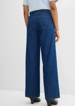 Femme bonprix Jeans|Tailles Petite|Jean droit et loose, taille mi-haute, coton