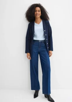 Femme bonprix Jeans|Tailles Petite|Jean droit et loose, taille mi-haute, coton
