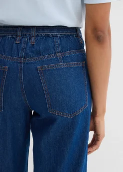 Femme bonprix Jeans|Tailles Petite|Jean droit et loose, taille mi-haute, coton