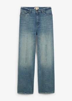 bonprix Jean droit et loose, taille haute, peu extensible|Femme Jeans