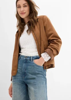 bonprix Jean droit et loose, taille haute, peu extensible|Femme Jeans