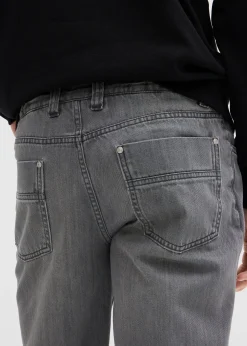 bonprix Jean droit et Regular à taille élastiquée, 100% coton|Homme Jeans