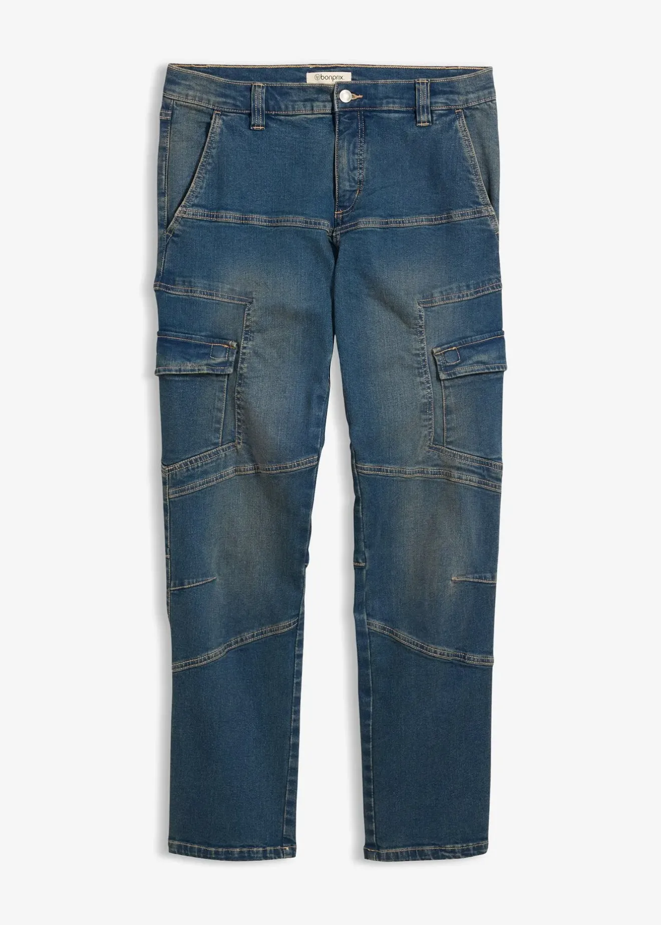Homme bonprix Vêtements De Plein Air|Jeans|Jean droit extensible, poches cargo, regular