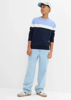 bonprix Jean droit, loose, à taille élastiquée|Enfant Garçons 9-16 Ans·Jeans