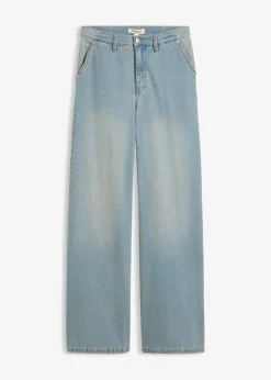 Femme bonprix Jeans|Jean droit loose, taille haute