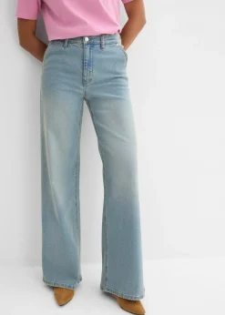 Femme bonprix Jeans|Jean droit loose, taille haute