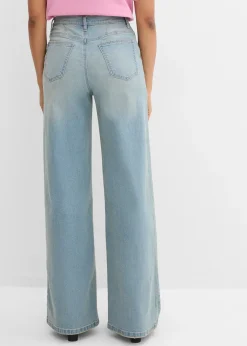 Femme bonprix Jeans|Jean droit loose, taille haute