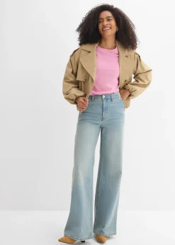 Femme bonprix Jeans|Jean droit loose, taille haute