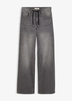 Femme bonprix Jeans|Jean droit loose, taille haute