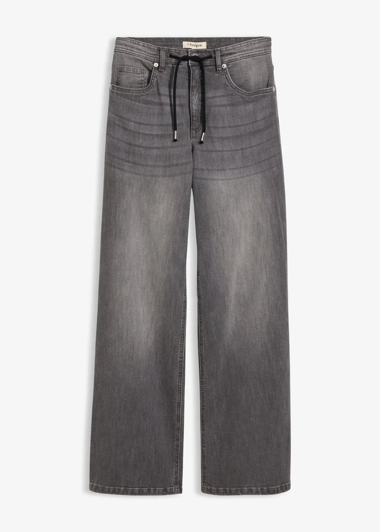 Femme bonprix Jeans|Jean droit loose, taille haute