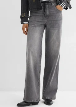Femme bonprix Jeans|Jean droit loose, taille haute