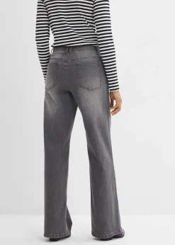 Femme bonprix Jeans|Jean droit loose, taille haute