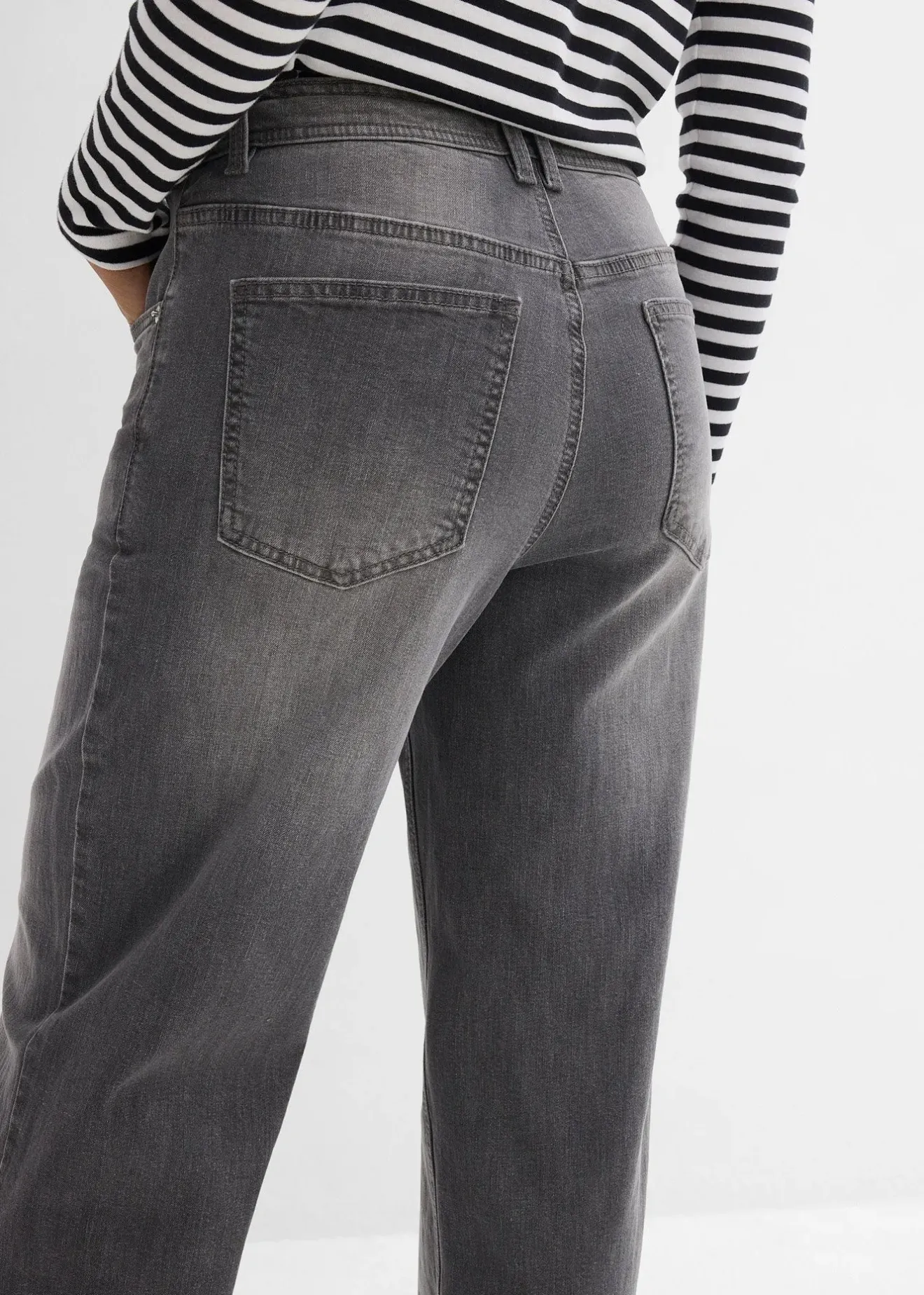 Femme bonprix Jeans|Jean droit loose, taille haute