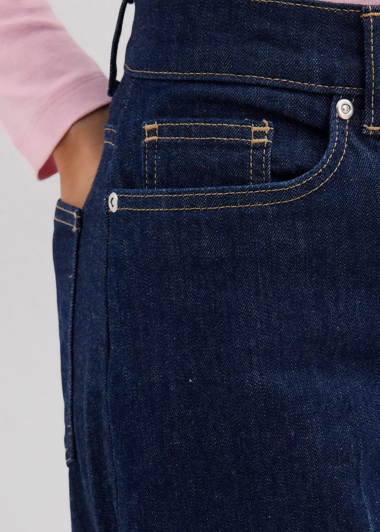 Femme bonprix Tailles Petite|Jean droit loose taille mi-haute, long