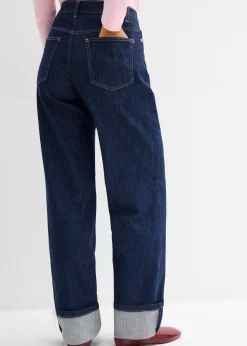 bonprix Jean droit loose taille mi-haute, long|Femme Jeans