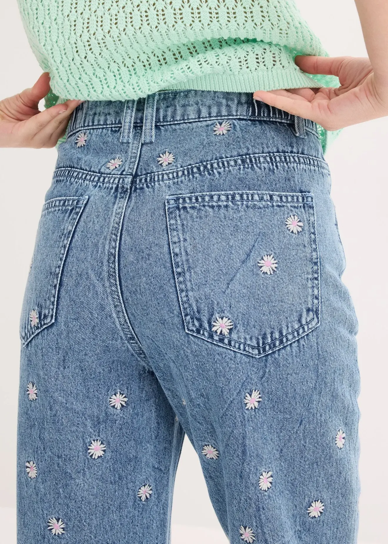 Femme bonprix Jeans|Tailles Petite|Jean droit, taille haute, coton