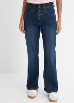 bonprix Jean droit taille haute, extensible|Femme Jeans