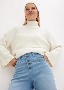 bonprix Jean droit taille haute, extensible|Femme Jeans