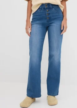 Femme bonprix Jeans|Jean droit taille haute, extensible