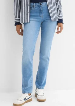 bonprix Jean droit taille mi-haute, extensible|Femme Tailles Petite