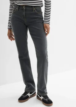 bonprix Jean droit taille mi-haute, extensible|Femme Jeans|Tailles Petite