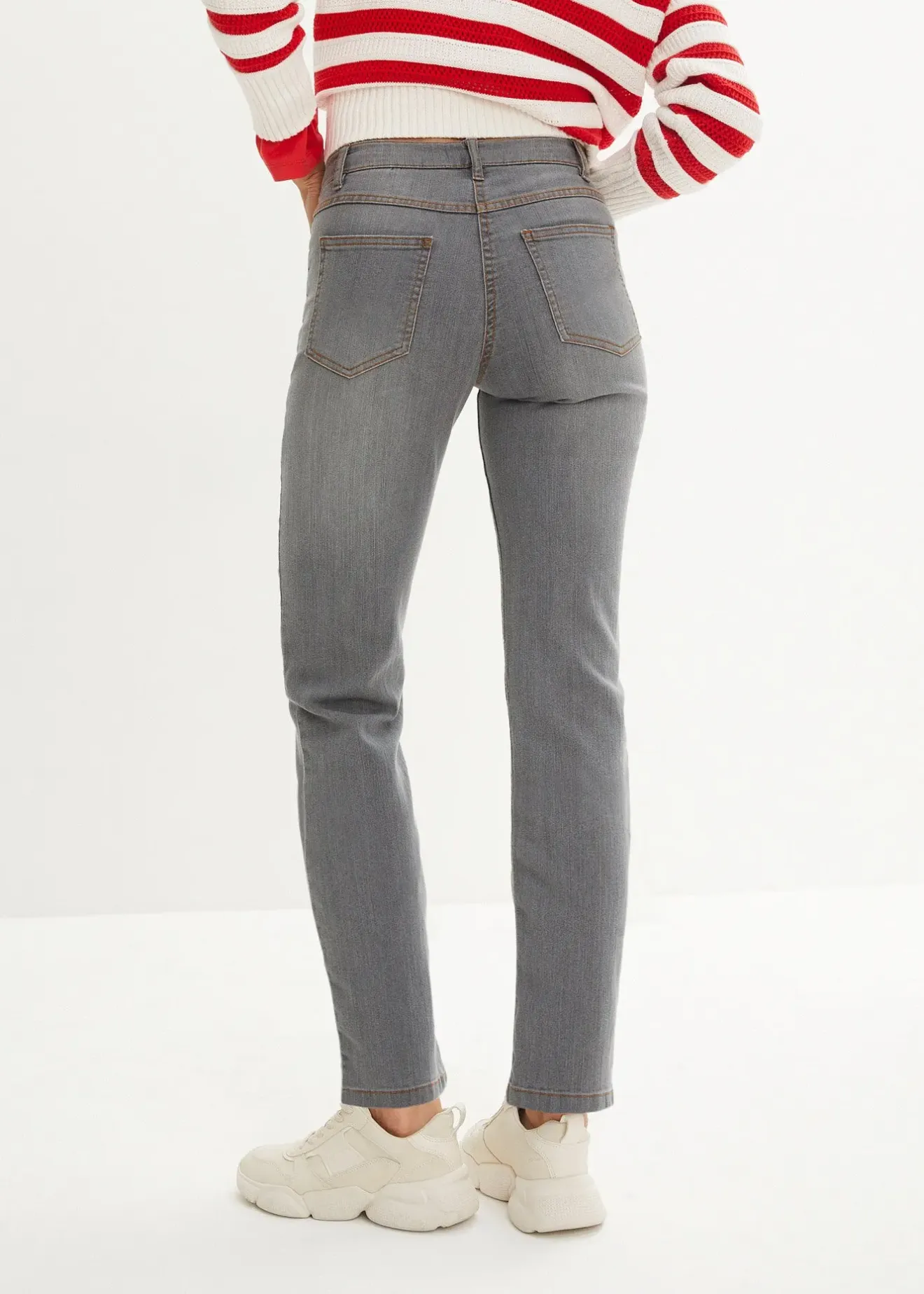 Femme bonprix Tailles Petite|Jean droit taille mi-haute, extensible