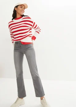 Femme bonprix Tailles Petite|Jean droit taille mi-haute, extensible