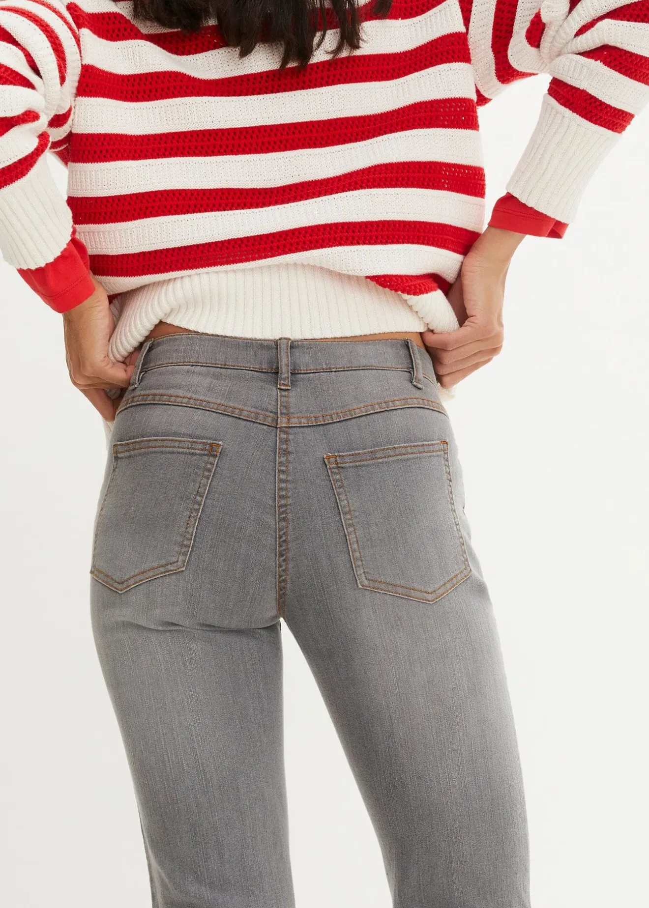 Femme bonprix Tailles Petite|Jean droit taille mi-haute, extensible