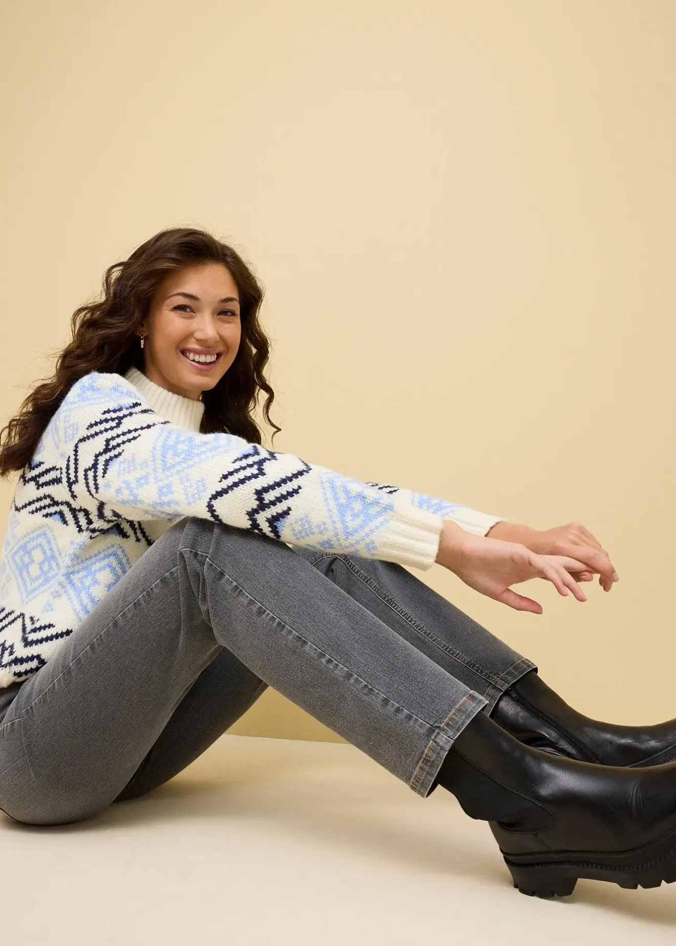 Femme bonprix Tailles Petite|Jean droit taille mi-haute, extensible