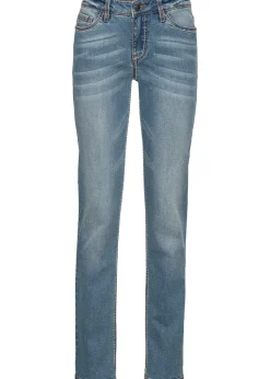 Femme bonprix Jeans|Jean droit taille mi-haute, extensible
