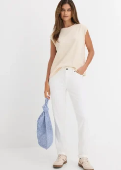 bonprix Jean droit taille mi-haute, extensible|Femme Jeans