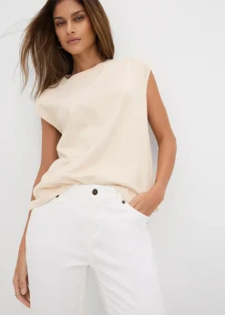 bonprix Jean droit taille mi-haute, extensible|Femme Jeans