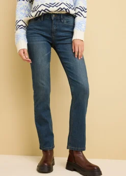 Femme bonprix Tailles Petite|Jeans|Jean droit taille mi-haute, extensible