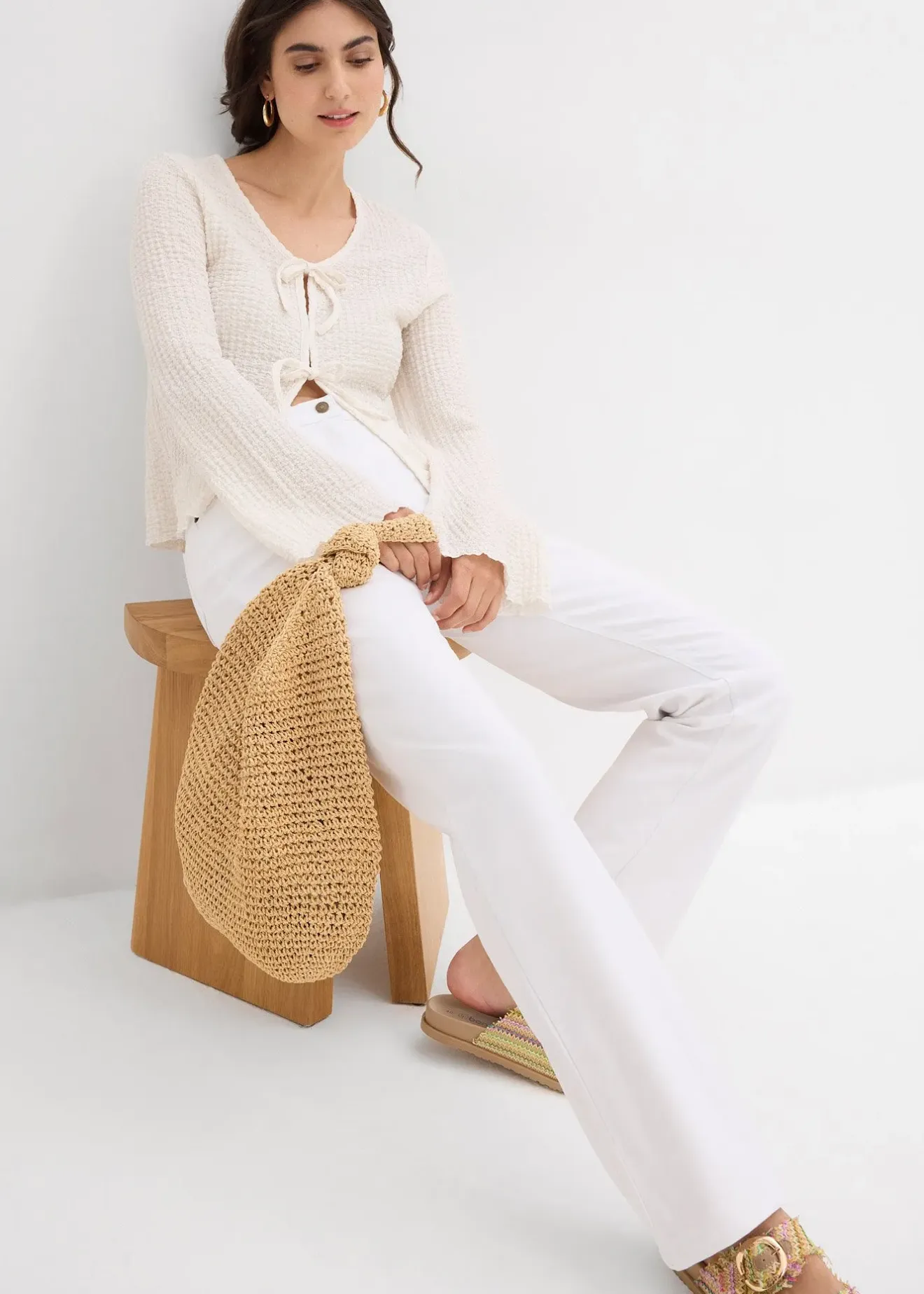 Femme bonprix Jeans|Tailles Petite|Jean droit taille mi-haute, extensible