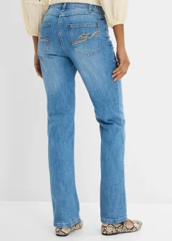 bonprix Jean droit taille mi-haute et élastiquée|Femme Jeans