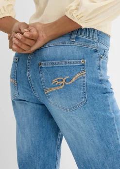 bonprix Jean droit taille mi-haute et élastiquée|Femme Jeans