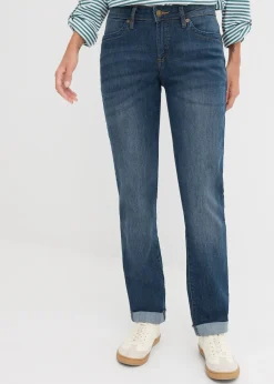 Femme bonprix Jeans|Jean droit taille mi-haute, extensible