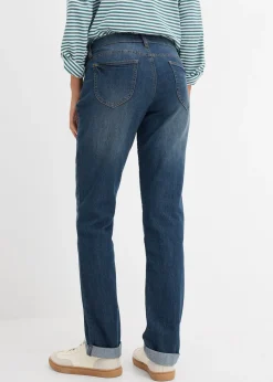 Femme bonprix Jeans|Jean droit taille mi-haute, extensible