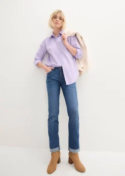 bonprix Jean droit taille mi-haute, extensible|Femme Tailles Petite
