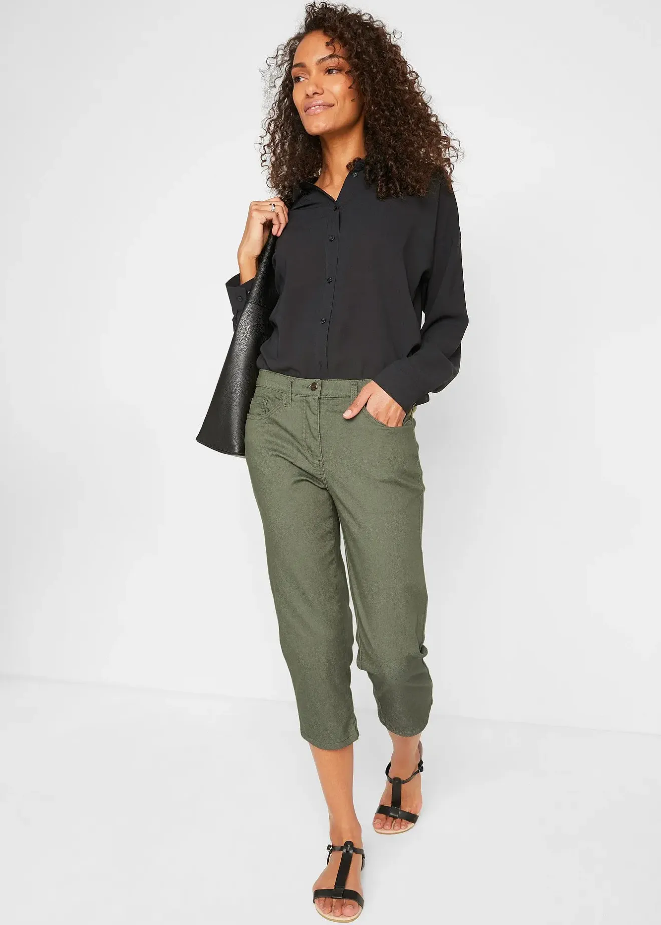 bonprix Jean droit, taille mi-haute et confortable|Femme Pantalons