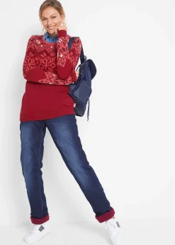 bonprix Jean droit taille mi-haute, thermique|Femme Vêtements Thermiques|Jeans