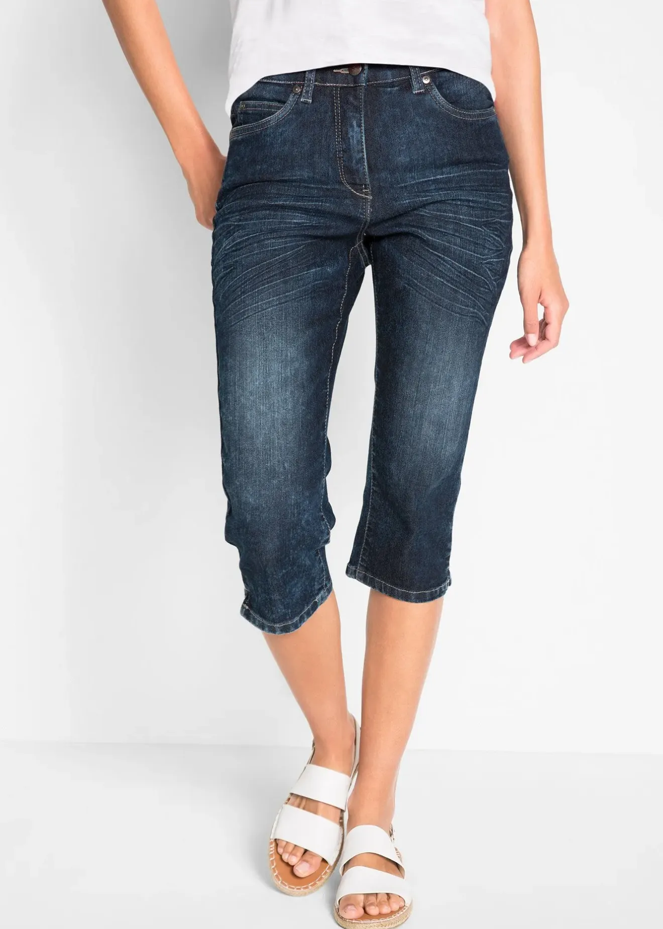 bonprix Jean droit, taille mi-haute, extensible|Femme Jeans