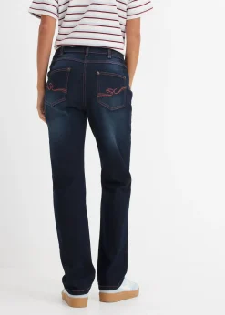 bonprix Jean droit taille mi-haute et élastiquée|Femme Tailles Petite